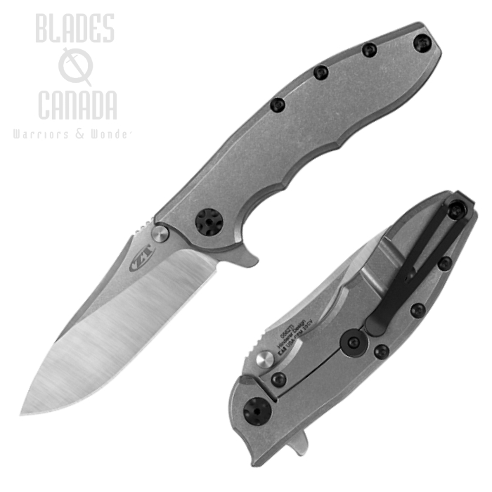 Zero Tolerance Hinderer 0562TI Flipper Framelock Knife, CPM 20CV, Titanium, ZT0562TI